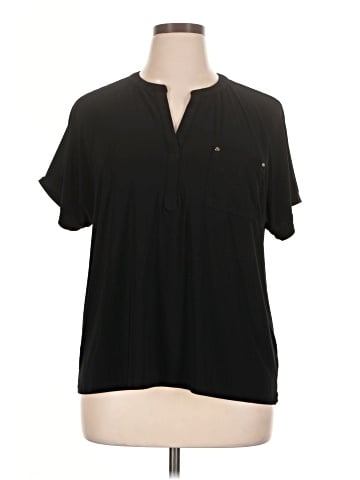 Anne Klein Short Sleeve Henley (view 1)