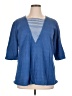 Assorted Brands 100% Cotton Blue 3/4 Sleeve Top Size 2X (estimated) - photo 1