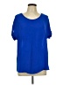 Pleione 100% Polyester Blue Short Sleeve Blouse Size L - photo 1