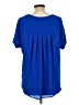 Pleione 100% Polyester Blue Short Sleeve Blouse Size L - photo 2