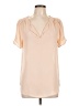 DR2 100% Polyester Tan Short Sleeve Blouse Size M - photo 1