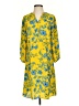 CAbi 100% Polyester Floral Yellow Casual Dress Size S - photo 1