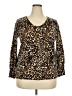 Talbots 100% Wool Animal Print Brown Wool Pullover Sweater Size 2X - photo 1