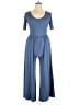 West Kei Solid Blue Jumpsuit Size L - photo 1