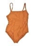 Kona Sol Solid Orange One Piece Swimsuit Size L - photo 1