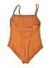 Kona Sol Solid Orange One Piece Swimsuit Size L - photo 2