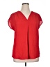 INC International Concepts 100% Polyester Red Short Sleeve Blouse Size XL - photo 1