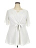 Unbranded 100% Polyester Ivory Short Sleeve Blouse Size XXL - photo 1