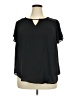 Torrid 100% Polyester Black Short Sleeve Blouse Size 2X Plus (2) - photo 1