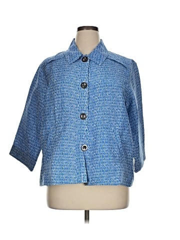 Christopher & Banks 3/4 Sleeve Button-Down Shirt (view 1)