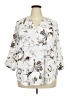 Torrid 100% Polyester Ivory 3/4 Sleeve Blouse Size 2X Plus (2) - photo 1