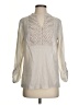 Krazy Kat 100% Cotton Ivory Long Sleeve Blouse Size S - photo 1