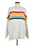 American Eagle Outfitters 100% Polyester Color Block White Pullover Sweater Size M - photo 1