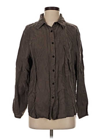 Self Contrast Long Sleeve Button-Down Shirt (view 1)