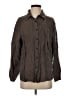 Self Contrast Brown Long Sleeve Button-Down Shirt Size S (estimated) - photo 1