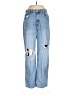 H&M 100% Cotton Graphic Blue Jeans Size 10 - photo 1