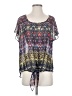 Bisou Bisou 100% Polyester Blue Short Sleeve T-Shirt Size S - photo 1