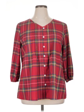 Unbranded 3/4 Sleeve Button-Down Shirt (view 1)
