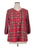 Unbranded Red 3/4 Sleeve Button-Down Shirt Size XL - photo 1