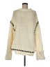 Topshop Chevron-herringbone Ivory Turtleneck Sweater Size M - photo 1
