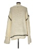 Topshop Chevron-herringbone Ivory Turtleneck Sweater Size M - photo 2