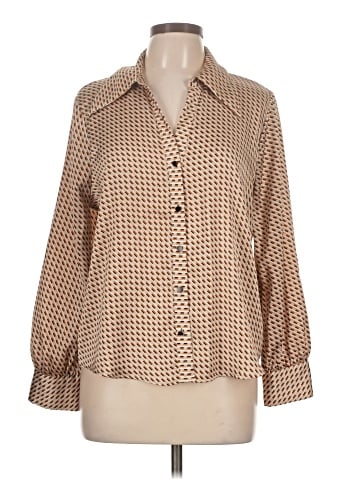 Zara 3/4 Sleeve Button-Down Shirt (view 1)