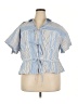 Free Assembly Blue Short Sleeve Blouse Size XXL - photo 1
