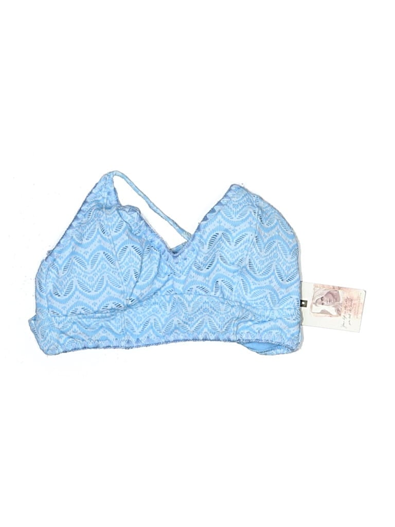 Jessica Simpson Swimsuit Top Blue Chevron/herringbone Pattern Swimwear