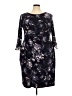 Connected Apparel Print Black Cocktail Dress Size 2X - photo 1