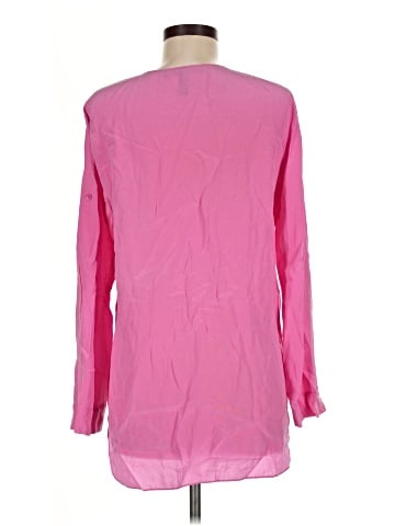 BCBGMAXAZRIA Long Sleeve Silk Top (view 2)
