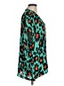 CAbi 100% Polyester Animal Print Teal Short Sleeve Blouse Size M - photo 4