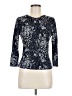 Garnet Hill 100% Merino Paisley Blue Wool Sweater Size M - photo 1
