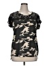 I.ner 100% Polyester Camo Black Short Sleeve Top Size 1X - photo 1