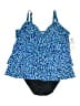 Paradise Bay Animal Print Blue Swimsuit Top Size 24 waist - photo 1