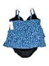 Paradise Bay Animal Print Blue Swimsuit Top Size 24 waist - photo 2