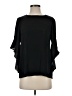 Naked Zebra 100% Polyester Black 3/4 Sleeve Top Size S - photo 1
