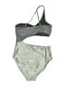 Lazy Daisy Solid Gray Green One Piece Swimsuit Size UK 16 - photo 2