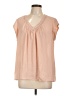 DR2 100% Polyester Pink Short Sleeve Blouse Size L - photo 1