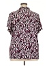 Kasper Print Burgundy Short Sleeve Blouse Size 3X - photo 2