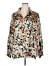 Entro 100% Polyester Print Ivory Long Sleeve Blouse Size 2X - photo 1