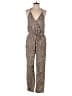 Storia 100% Rayon Animal Print Tan Jumpsuit Size M - photo 1