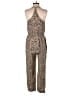 Storia 100% Rayon Animal Print Tan Jumpsuit Size M - photo 2