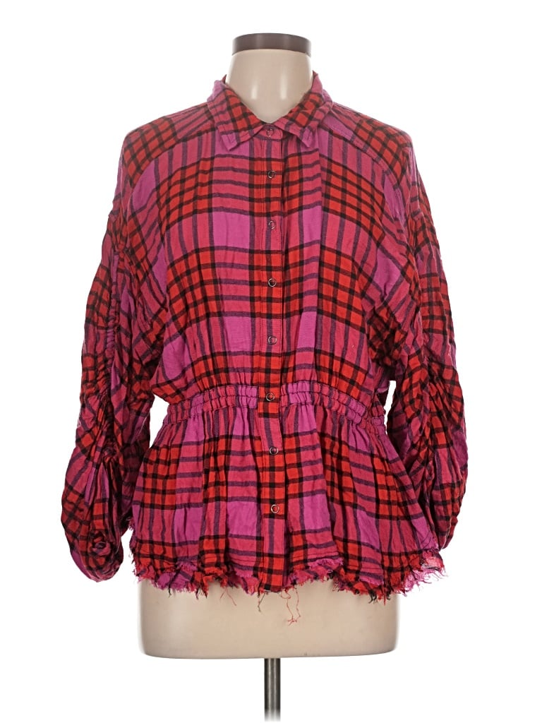 Pre-owned We The Free Long Sleeve Button Down Shirt In Pink