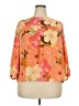 DR2 100% Polyester Floral Orange 3/4 Sleeve Blouse Size XXL - photo 1