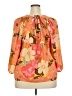 DR2 100% Polyester Floral Orange 3/4 Sleeve Blouse Size XXL - photo 2
