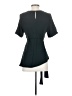 Zara Teal Black Short Sleeve Blouse Size S - photo 2