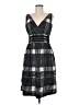 Ann Taylor 100% Polyester Checkered-gingham Black Casual Dress Size 8 - photo 1