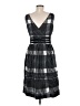 Ann Taylor 100% Polyester Checkered-gingham Black Casual Dress Size 8 - photo 2