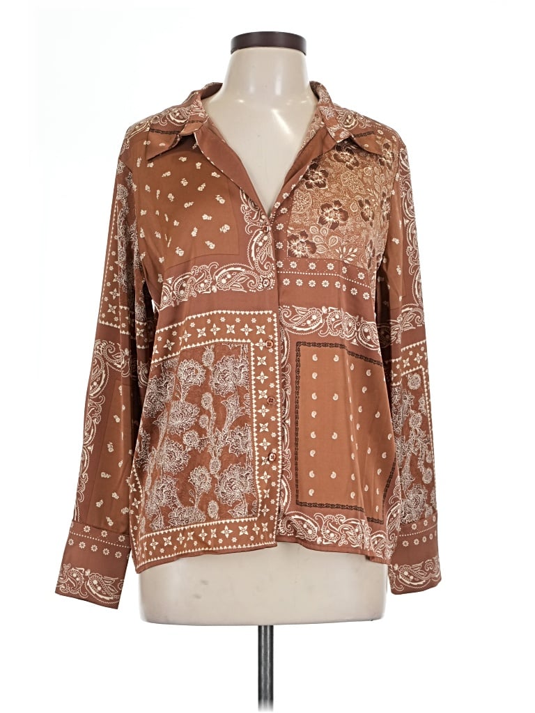 Pre-owned J By Joie Long Sleeve Blouse In Brown