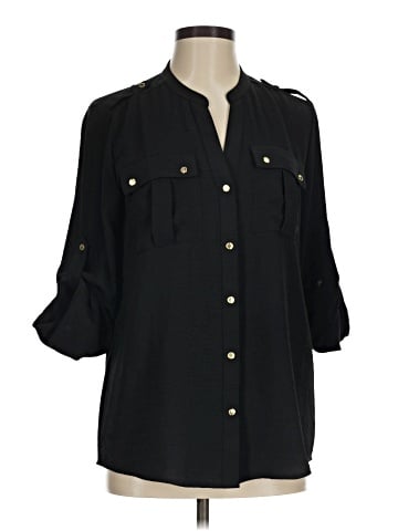 Calvin Klein 3/4 Sleeve Button-Down Shirt (view 1)